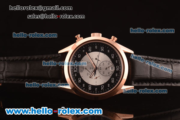 Tag Heuer Mikrograph Asia Automatic Rose Gold Case with Black/White Dial - Click Image to Close